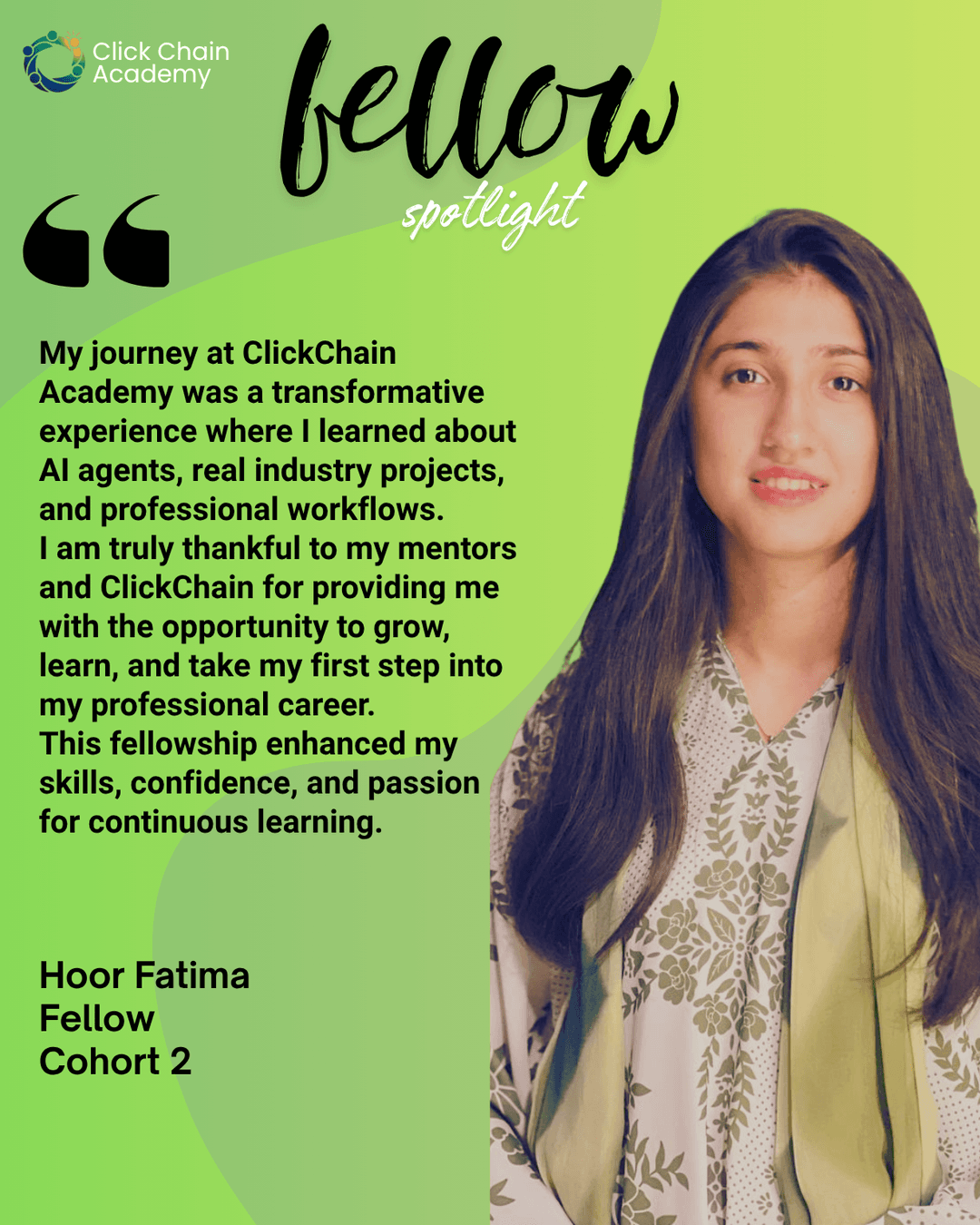 Hoor Fatima — Fellow · Cohort 2